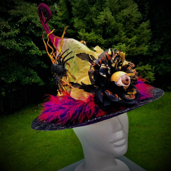 Enchanter Relevance Psychic Enlightenment Symbols Handcrafted Hat  NEW - Picture 5 of 6